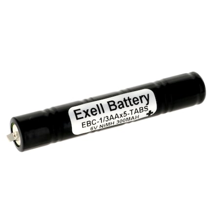 Exell Battery 6V 300mAh Custom NiMH Battery Pack w/Tabs FRS GMRS Radios Walkie Talkies EBC-1/3AAX5-TABS